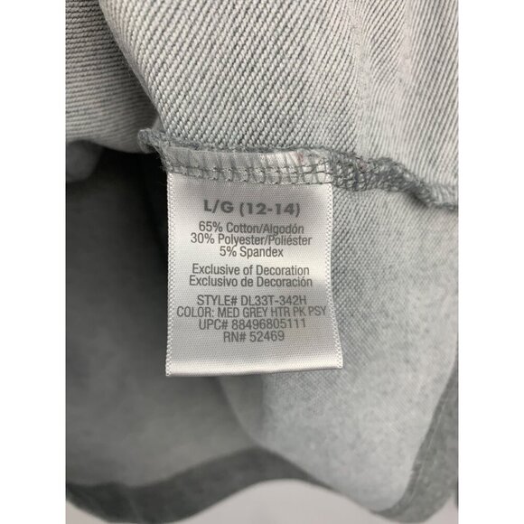 Danskin Now Gray Full-Zip Jacket L/G 12-14 Cotton Blend Womens Activewear - Picture 6 of 6